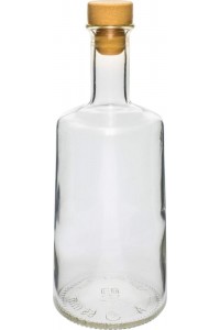 Fľaša na alkohol sklenená 500 ml vrchnák gumený