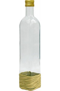 Fľaša sklo 750ml na alkohol,hranatá s uzáverom na závit Marasca