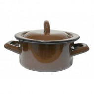 Kastrol 12cm/0,5L s pokrievkou, smalt, hnedý Kastrol 12cm/0,5L s pokrievkou, smalt, hnedý